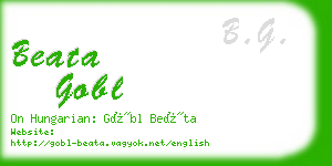 beata gobl business card